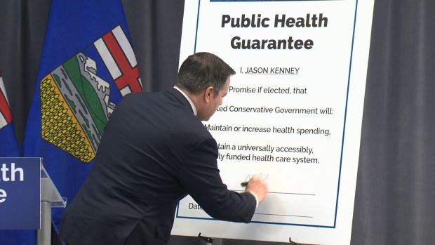 Let's talk about this, and why when it comes to predicting what the  @UCPCaucus is going to do, all bets are off.I think anyone actually looking at the UCP platform knew right away, the moment Kenney signed that comically huge "contract" on stage... that he was going to cut AHS.  https://twitter.com/FromAlberta/status/1349591926131941376