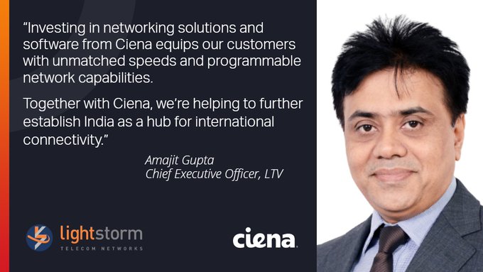 Lightstorm Telecom Ventures Builds High-Capacity Network with Ciena for India’s OTT Ecosystem Photo 