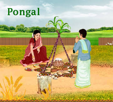 Pongal / Makara Sankramam Pongal is the Harvest festival celebrated worshipping Surya Deva. Pongal is celebrated 4 days. Bhogi Pongal, Thai Pongal, Mattu Pongal and Kanum Pongal. Festival is named after the ceremonial "Pongal", which means "to boil, overflow".