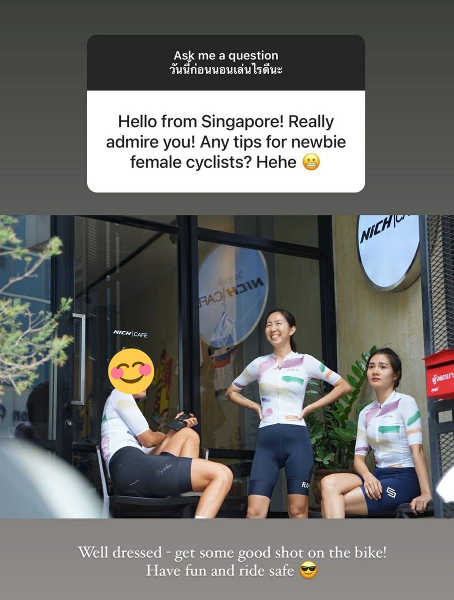 Menurut gue si ini baru good influencer si.. Bisa gt jd inspirasi perempuan buat spedaan.. Tp bener bener ngasi contoh yg bagus juga.. Disono kali ga ada kali ya yg riding pake baselayer sm bib doang.. Heehe

Imho