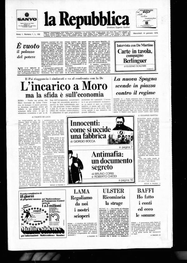 RenzoVaccarezza's tweet photo. La @repubblica el más importante diario de información italiano, nació un 14 de enero de 1976. 
@Italia https://t.co/6vqZo5eNNz