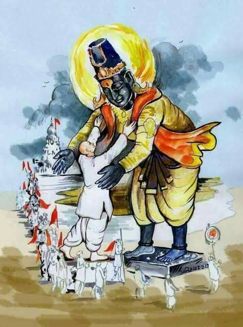 He realised the truth that there was no difference between Vitthal and Shiva. Narhari at once fell at the feet of Panduranga. He then took the measurement of the waist of Vitthal and this time the ornament fit the Murti perfectly.Narayan Hari