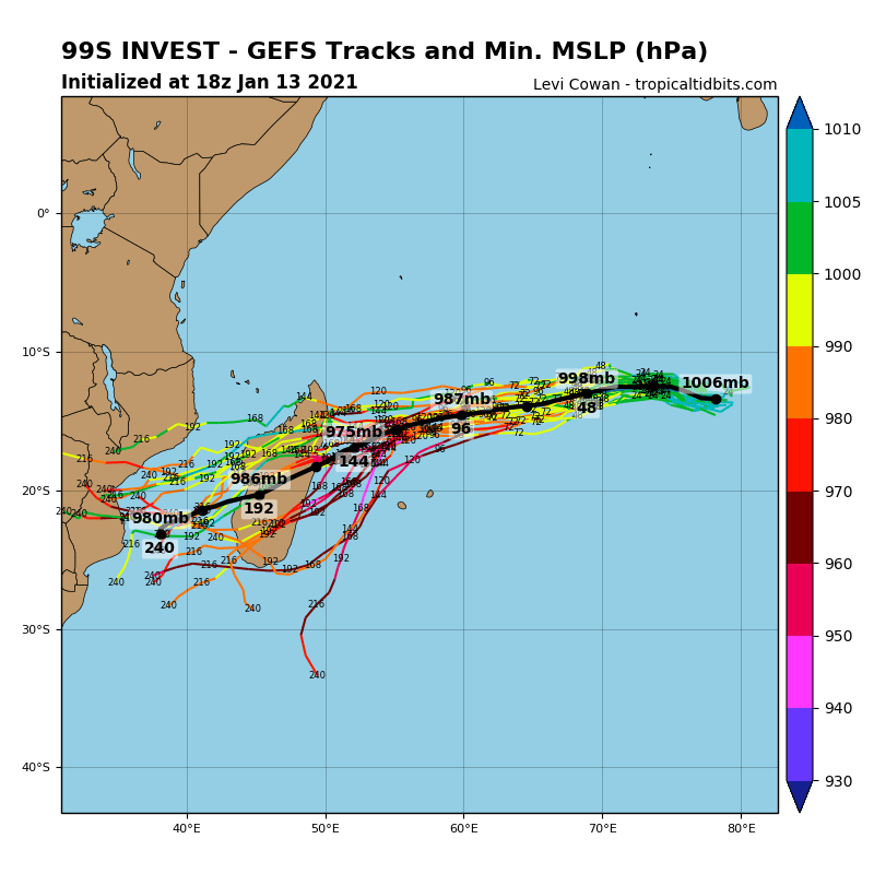 WatchHurricane's tweet photo. latest Information On Invest 99S -
As of 9:00 PM ET
Location: 13.6°S 76.4°E
Maximum Winds: 30 mph
Minimum Central Pressure: 1004 mb
Latest Satellite, and Model Run -
#Tropics #HurricaneWatchTeam #Hurricane #Weather https://t.co/T7gUPlNlEw