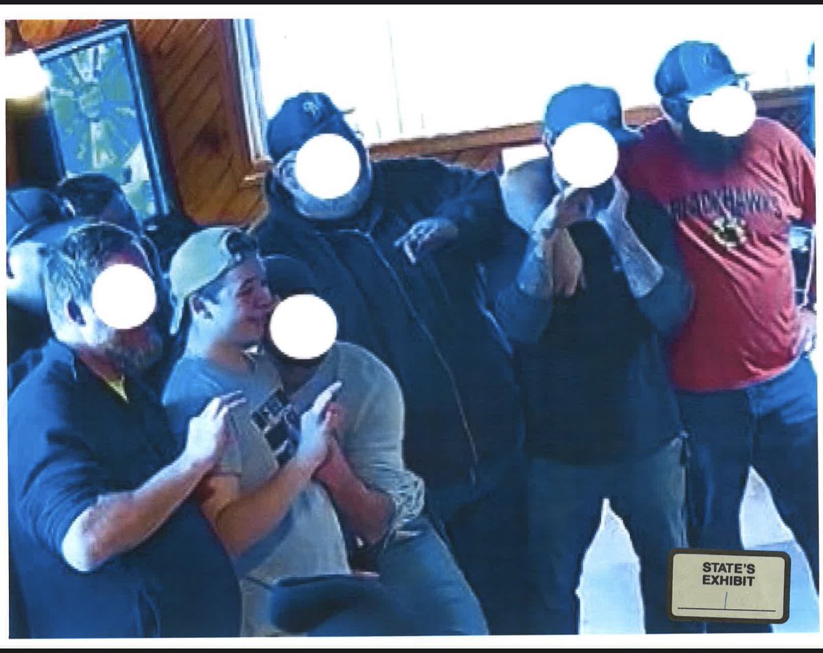 TonyAtkinsTV's tweet photo. PICTURED: #KyleRittenhouse pictured in these photos shared by prosecutors. 

Out at a Wisconsin bar (Pudgy’s Pub, with his mother) seen posing with a “Free As F**k” tee shirt on and flashing that “OK” - (or White Power)

State requests court motion to modify conditions of bond. https://t.co/RPhCBvFTV1