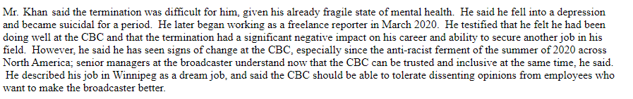 Some editorializing: the details of this paragraph are not sui generis. Losing one's position in the Canadian media industry, where job security is next to non-existent, can be traumatic. But this kind of drumming-out is absolutely devastating to the health of POC journalists