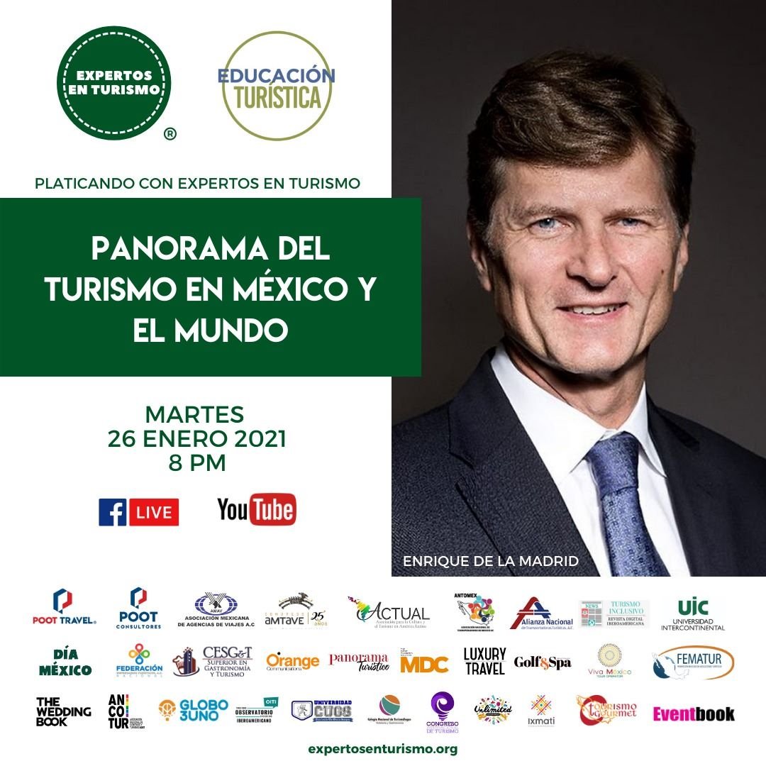 ExpertosTurismo's tweet photo. Los invitamos a la plática con @edelamadrid que tendrá con @ExpertosTurismo e integrantes de Educación Turística hablando de nuestro sector, los cambios y las nuevas oportunidades en el turismo. https://t.co/1ZwgZESmj0