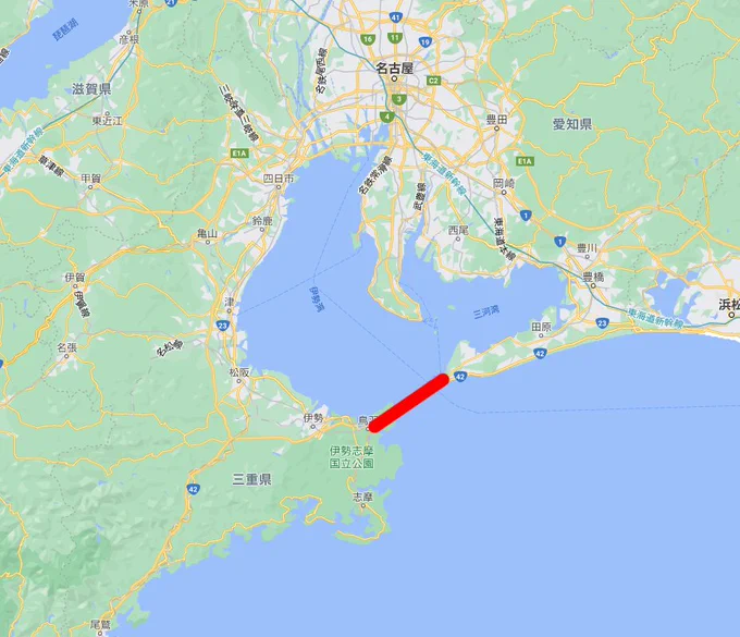日韓トンネルよりもここに頼むわ。橋でもいい。関東遠征が捗る。静岡長いけど。 