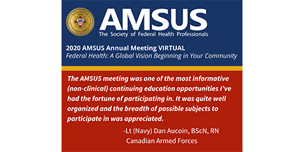 AMSUS's tweet photo. AMSUS went all-in to deliver a virtual Annual Meeting, 6-10 December 2020, when it became clear an in-person meeting wasn’t possible. It’s great to receive feedback like this: #amsus2020 #continuingmedicaleducation #militaryhealth #publichealth #veteranshealth #militarymedicine https://t.co/BwcFyuVd3B