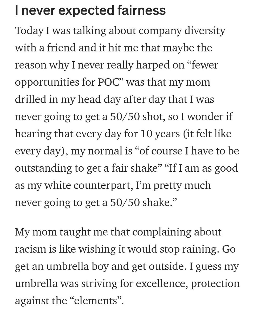 Was recently asked by a reporter about times when I was discriminated against / overlooked for a promotion / while working in digital... She wasn't really prepared for my answer, but we had a great chat, my answer was... "How would I know?" https://wilreynolds.medium.com/was-i-overlooked-for-jobs-because-i-am-black-how-would-i-know-129a13b98299