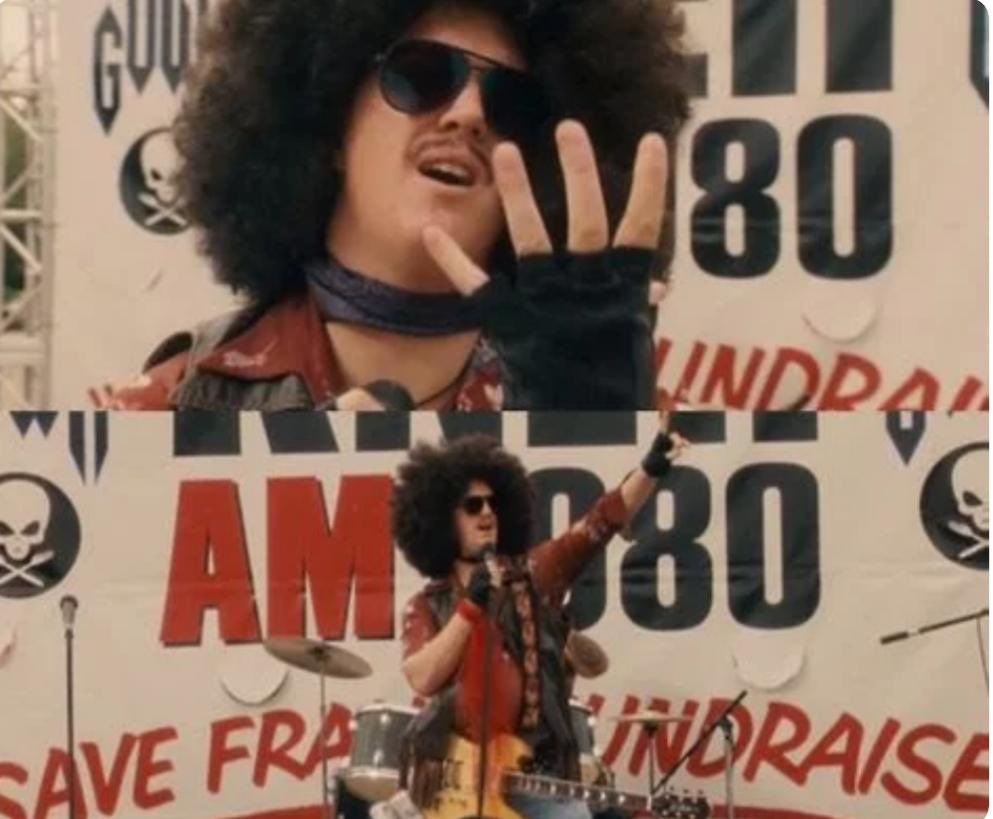 NuteGunray1's tweet photo. Wow...I rewatched Hot Rod tonight and realized for the first time that the fake band at the end of the movie is actually comprised of members of Queens of the Stone Age...MIND BLOWN https://t.co/ArEJEj3dSa