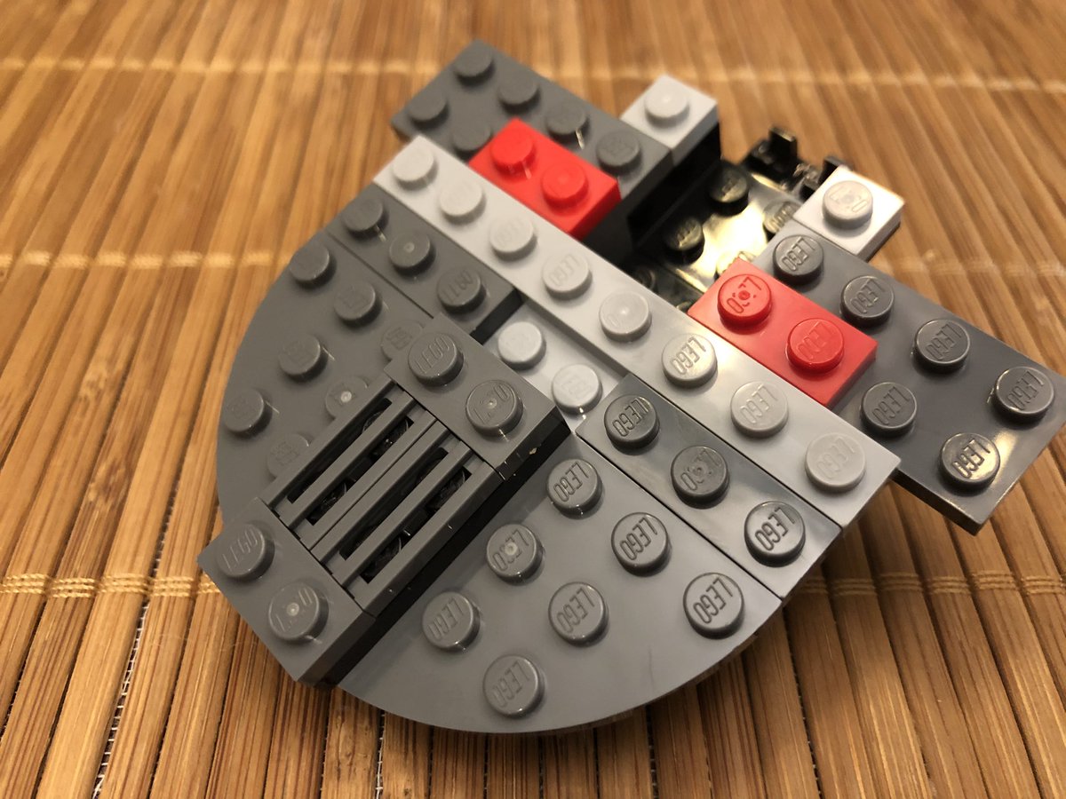 The back of the X-1 is rounded and low, only the center body has significant height to it.  #LEGO  