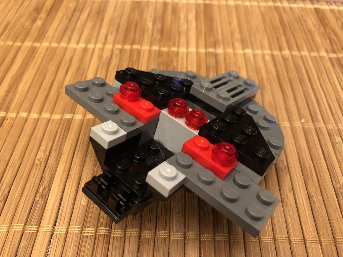 The back of the X-1 is rounded and low, only the center body has significant height to it.  #LEGO  