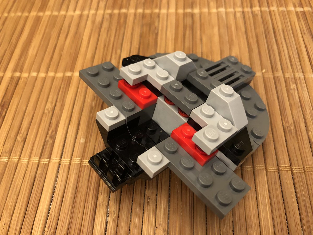 The back of the X-1 is rounded and low, only the center body has significant height to it.  #LEGO  