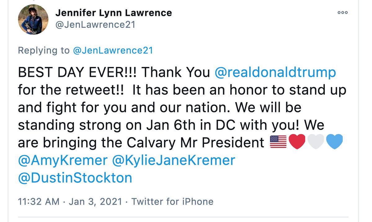These folks were driving around in expensive buses funded by My Pillow Guy. They were telling people that Trump had "invited them" and others to contest the election in DC on 1/6 and he was even retweeting them to bring "the cavalry." Why has no one reported on this?