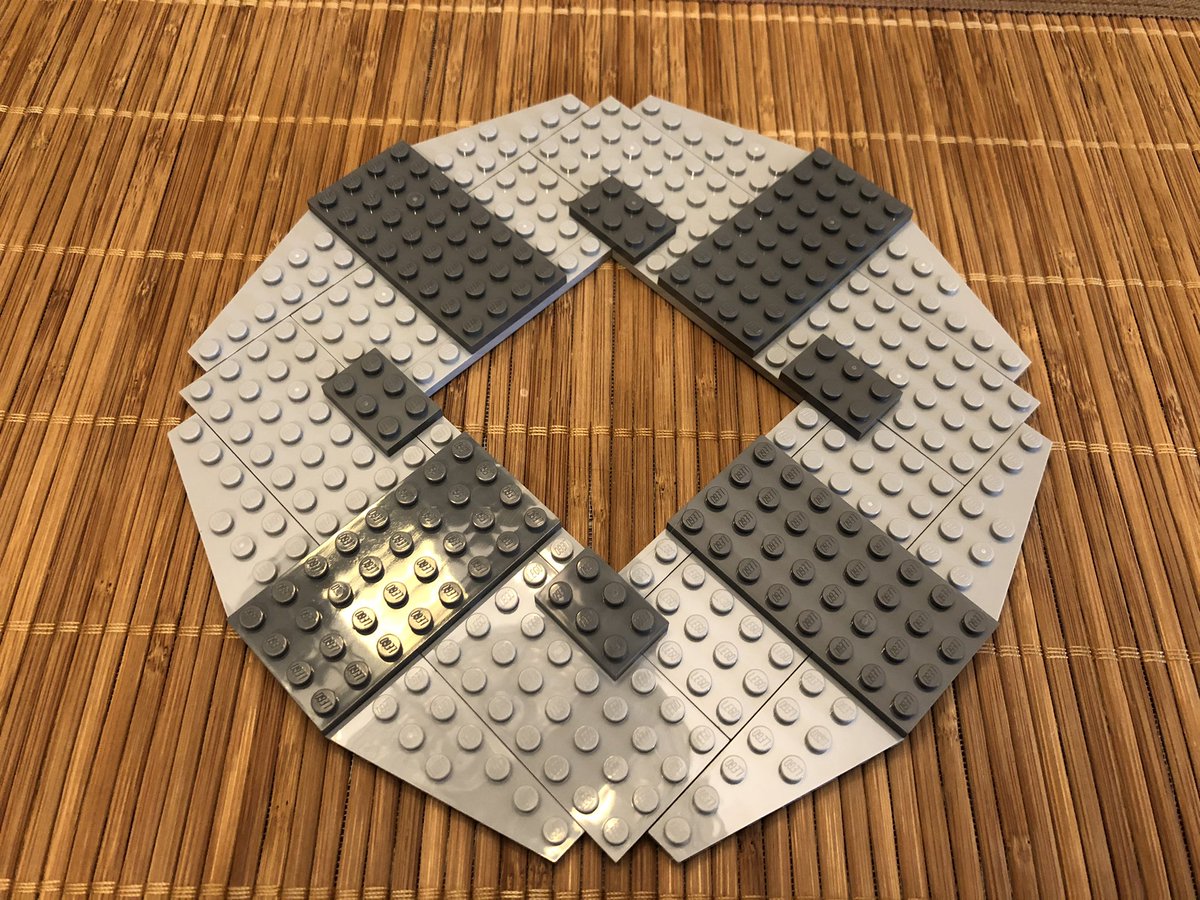 ... but it gets more exciting when we start expanding it to a circular shape and adding the 2nd and 3rd layers. The bottom has some slides that also provide some stability across the plate junctures.  #LEGO  