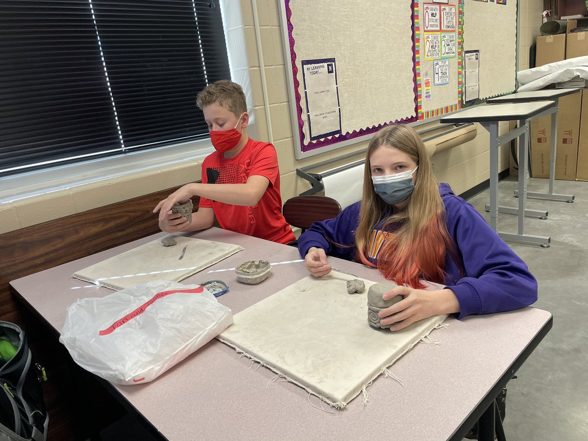 NorwalkArt's tweet photo. Wowza! 7th graders are making some awesome coil pottery! Miss Mo = art teacher extraordinaire!! #beawarrior @WarriorsNMS @Norwalk_HS #coocoocool https://t.co/EFuPopIdE8