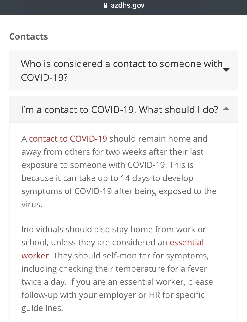 @samisneverwrong @ShittyCookieGen It’d also depend on if she’s considered an essential worker;  not sure how a law firm is classified. I was a contact at one point and was still going in but I’m in a hospital. If she’s going to get tested, she should also wait 5-7 days after last contact with the sick person...