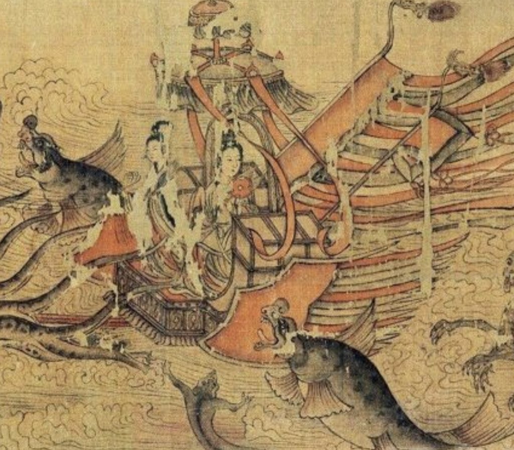 Originated in India, the Makara could be used to evaluate the influence which Indian culture exerts in Asia. 1. The Great Stupa at Sanchi (300 B.C.)2. The Goddess of the Luo River, Southern China3. From Bohai State, Manchuria, China (698 - 926 A.D.)4. Tang Empire