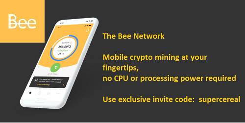 MDvelops's tweet photo. Bees are a new, free cryptocurrency.  You have to do nothing to earn it.  Tap the mobile miner, and done!

1)  Get the free app Bee Network
2)  Use exclusive code: supercereal

Done.  Now nothing to do but earn!  Get in early and build your bees! 

#bitcoin #btc #crypto https://t.co/SwYczKVbia