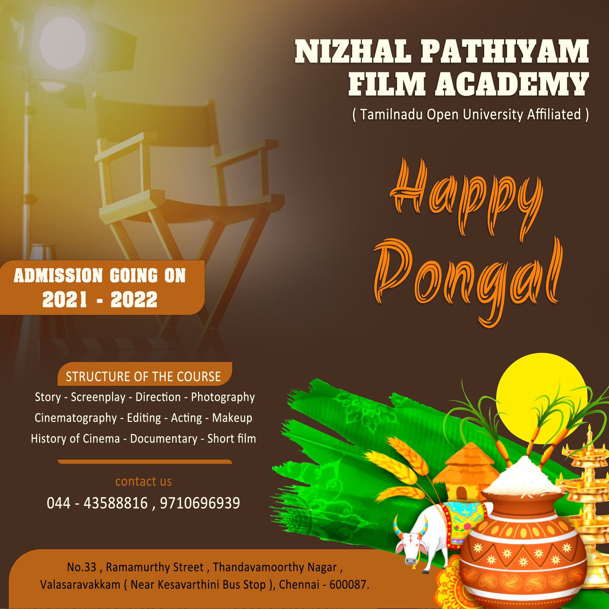 nipfa_academy's tweet photo. நிழல் - பதியம் ஃபிலிம் அகாடமி #NIPFA சார்பாக அனைவருக்கும் இனிய தைப்பொங்கல் திருநாள் நல்வாழ்த்துகள். https://t.co/Lke8NQ0Qi8