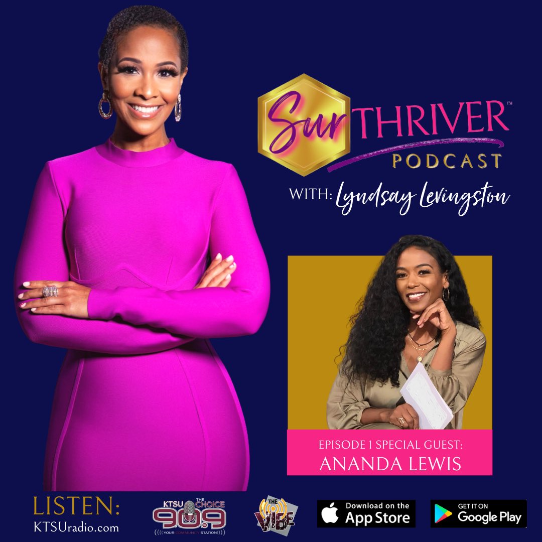 lyndsaylev's tweet photo. 🎉🎙🙌🏽 The @sur_thriver Podcast powered by @ktsuradio @vibehouston is LIVE! Episode 1 ft. part 1 of my interview with Breast Cancer Warrior #AnandaLewis 💕💕
#surthriver #breastcancerawareness #breastcancer #wellness #informinspireempower
#TheChoice #KTSU https://t.co/BNqBx2EoEB
