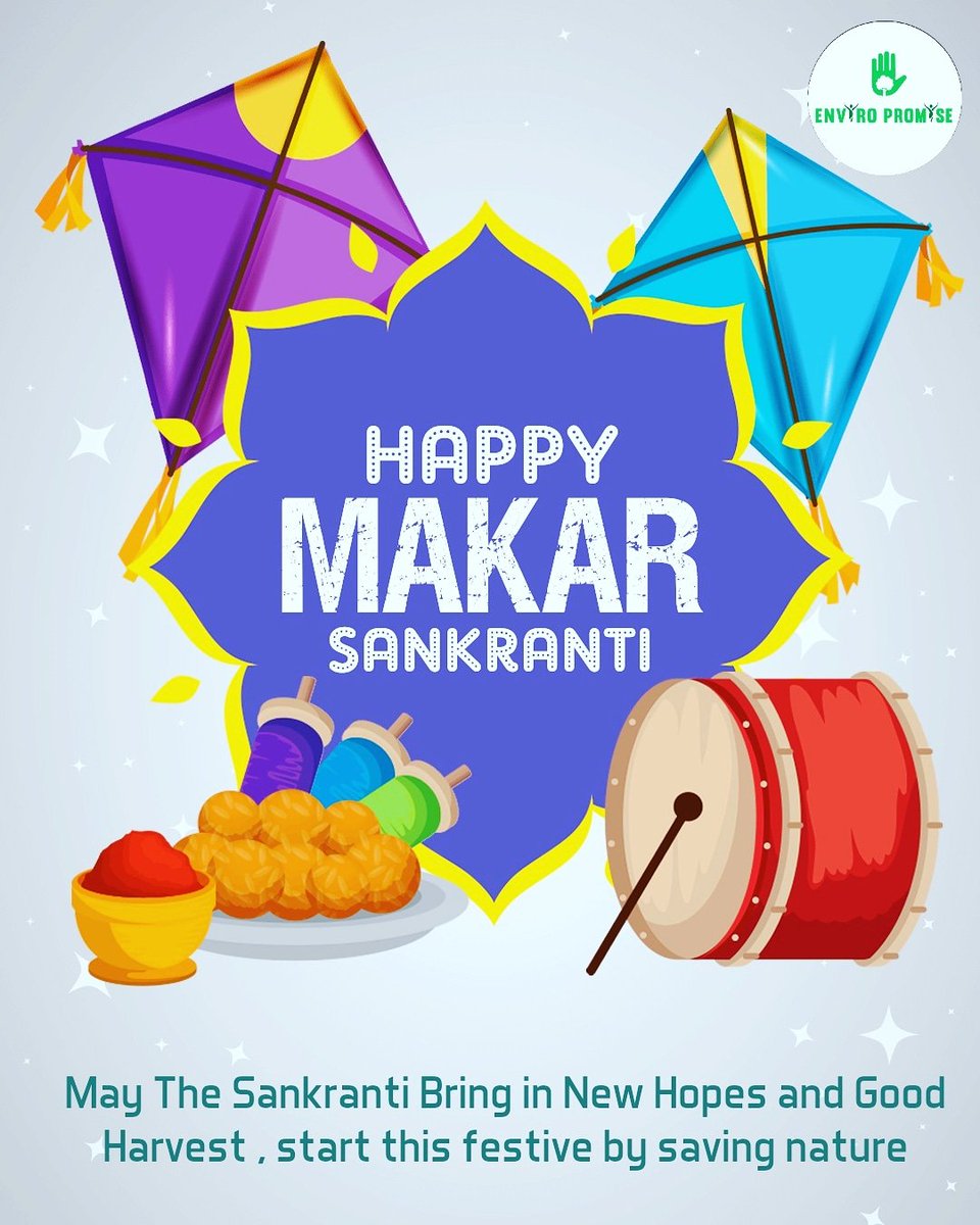 enviro_promise's tweet photo. ENVIROPROMISE  wishes everyone a happy and joyful maker sankranti

May this sankranti fills everyone life with bright , joyful , happy moments 

May the light of of the sun fill your life with rays of joys on these day https://t.co/tQY5QyF2z4