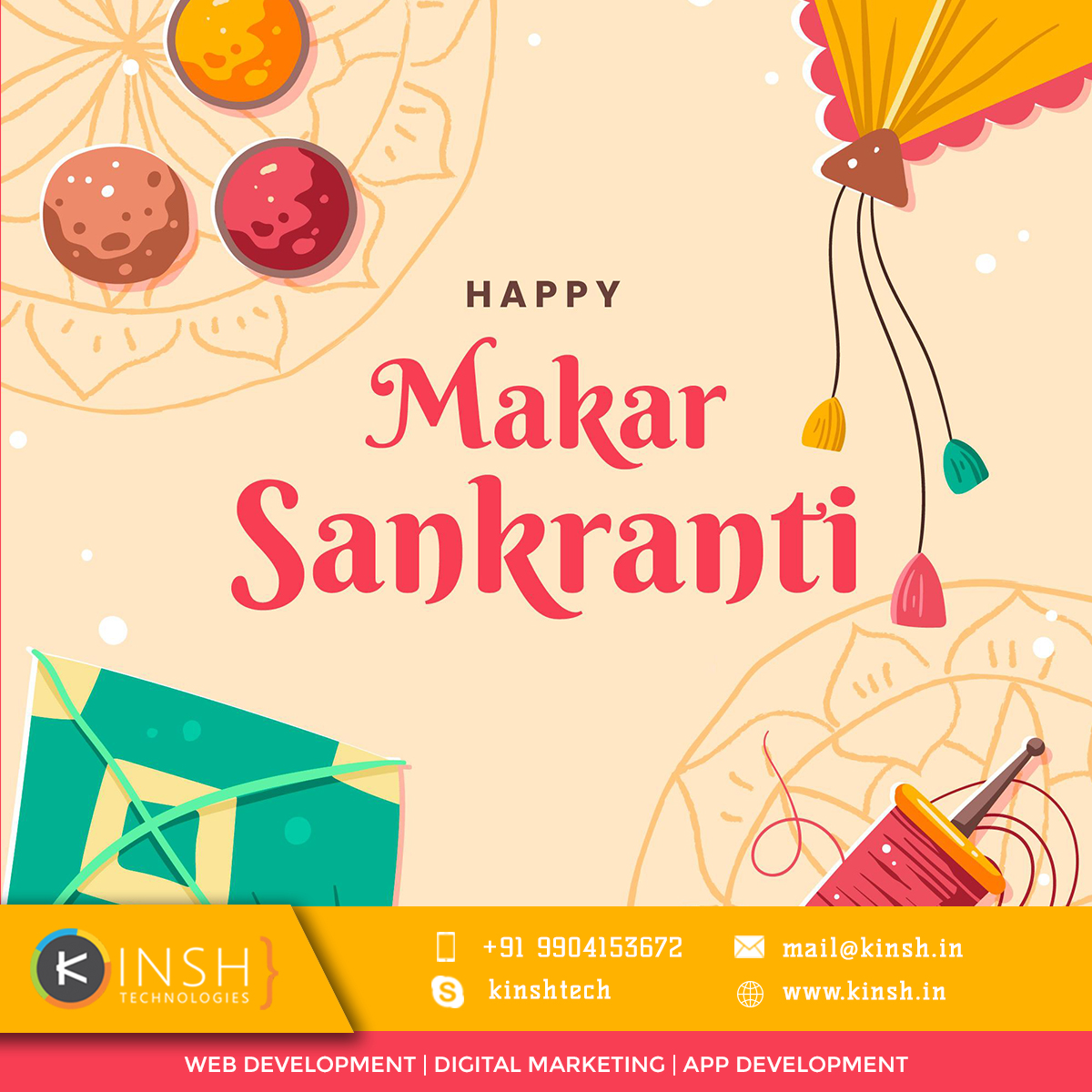 kinshtech's tweet photo. Wishing everyone a very happy Makar Sankranti! May the sun radiate peace, prosperity, and happiness in your life!

#makarsankranti #happyuttrayan #uttrayan2021 #jan2021 https://t.co/APiYuLNFSK