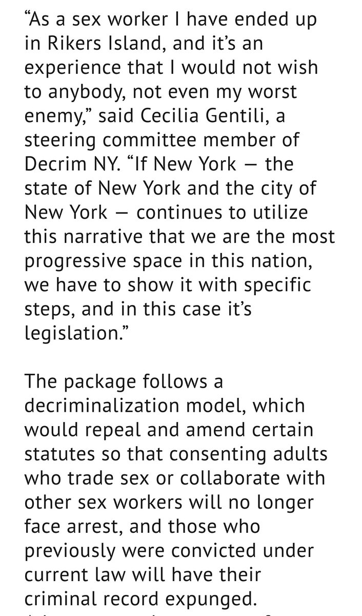 Decrim NY, which advocates for pimps in New York, is run in part by Cecilia Gentili, a transactivist and TIM.Arresting those who are trafficked is not the right approach, but neither is decriminalizing men who pay to rape and profit from sexual slavery.