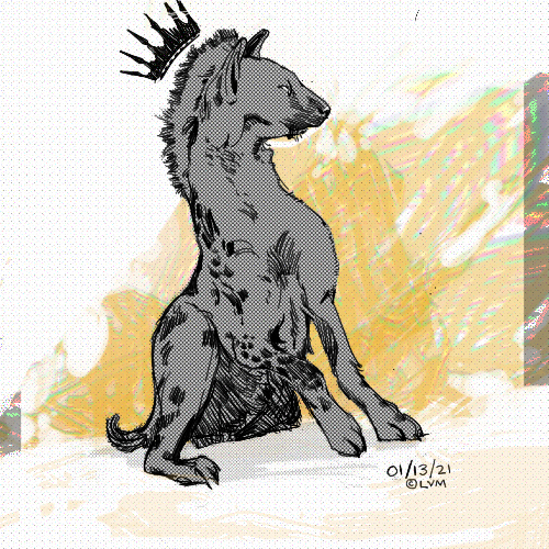 Belacqua_Fish's tweet photo. 01/13/2021, The Yellow King. #Procreate #sketch #sketchbook #hyena https://t.co/1kO0bJfrki
