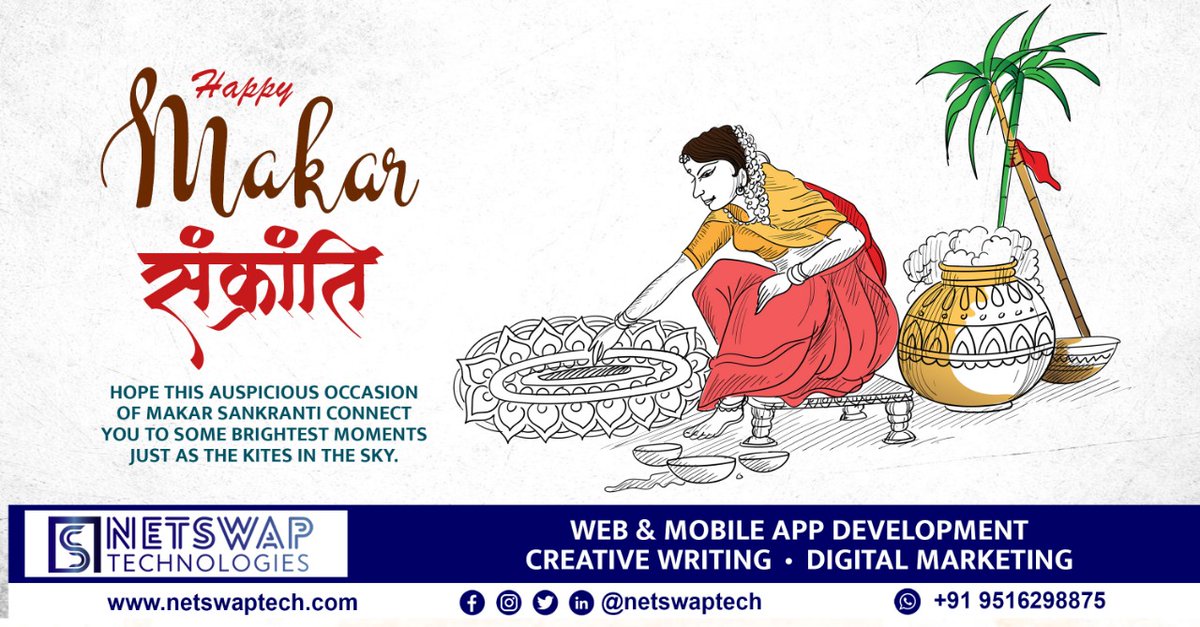 swapnil_karma's tweet image. As the sun starts its northward journey #NetSwapTechnologies  hope all your dreams come true.
May you rise high just like the #Kites in the sky.

&quot;&quot;Til Gud Ghya God God Bola.&quot;&quot;

#MakarSankranti
#मकर_संक्रांति #webdevelopment #AppDevelopment #SEO #digitalMarketing
#kitefestival