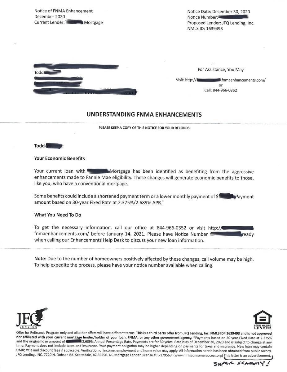 Todd Warner On Twitter Jfq Lending A Mortgage Company Aka Jfqending Sent This Via Snail Mail Scam Like Manipulative A Phishing Attack Essentially Advertisement Designed To Trick People Into Calling Act Fast These Guys Todd Warner On Twitter Jfq Lending A Mortgage Company Aka Jfqending Sent This Via Snail Mail Scam Like Manipulative A Phishing Attack Essentially Advertisement Designed To Trick People Into Calling Act Fast These Guys
