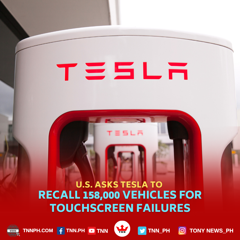 TNN_PH's tweet photo. The National Highway Traffic Safety Administration (NHTSA) on Wednesday (Jan 13) asked Tesla Inc to recall 158,000 Model S and Model X vehicles over media control unit (MCU) failures that could pose safety risks by leading to touchscreen displays not working. https://t.co/gByt2neDOP