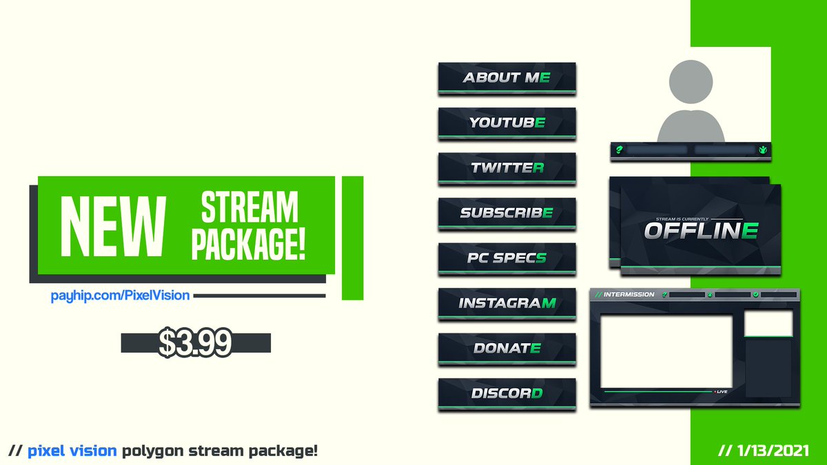 PixelVisionCo's tweet image. *NEW* Stream Package available!

The Polygon Stream Package! Only $3.99!

Get it today at the store link in bio!

#design #logo #stream #graphicdesign #designer #gaming #twitch #gfx #smallbusiness #art #youtube #stream #streaming #logos #game