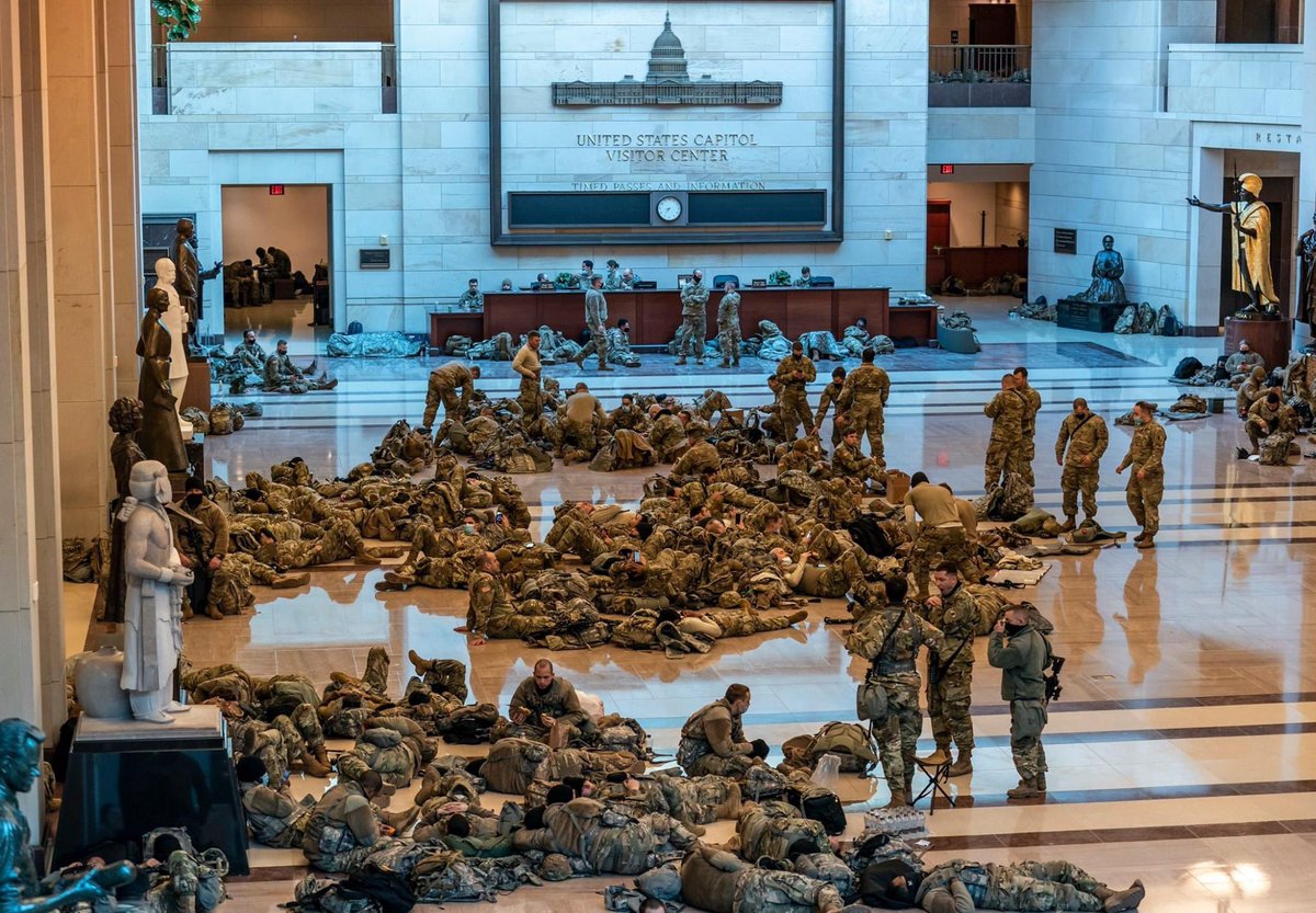 A Lot of guard troops arrive in Washington, DC before Biden's inauguration