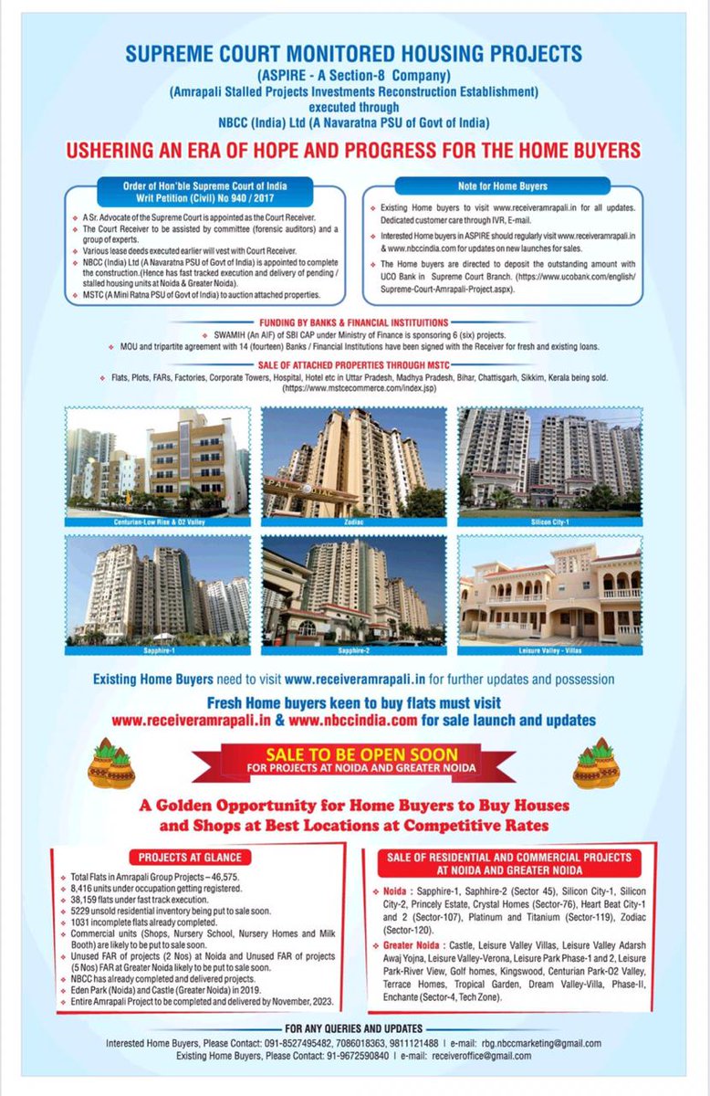 avhflatbuyers's tweet photo. Sale of #amrapaliflats by @OfficialNBCC https://t.co/qFn2SHpn17