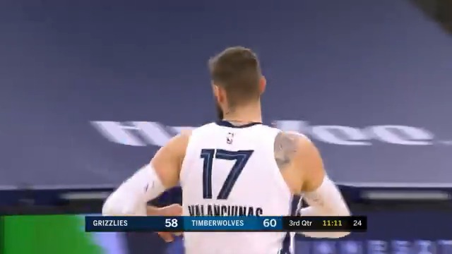 Big-time double-double for @JValanciunas (24 PTS, 16 REB) leads the @memgrizz to their 3rd-straight win! https://t.co/9bJsDIayXa