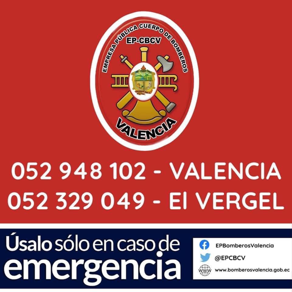 C O M P A R T I R    🚒🚑🇪🇨

Hagamos viral esta publicación, alguien puede necesitar los números de emergencias. 
<a href="/EPCBCV/">BOMBEROS VALENCIA</a> 

#UnidosSomosFuertes