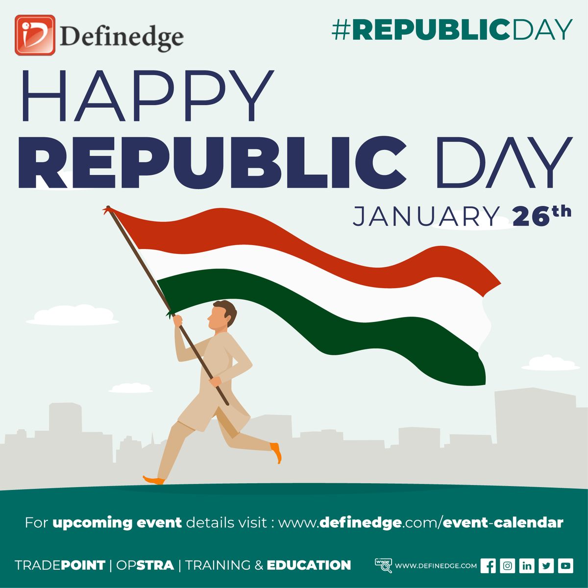 Definedge's tweet photo. Freedom has not come easy, it is because of the sacrifices of our freedom fighters, so never take it for granted. 

Happy Republic Day 2021!

#DefinedgeSolutions #Options #NoiselessTrader #NeverStopLearning #LearnWithDefinedge #HappyRepublicDay2021
#RepublicDay2021 #INDIA https://t.co/s72gzsvncw