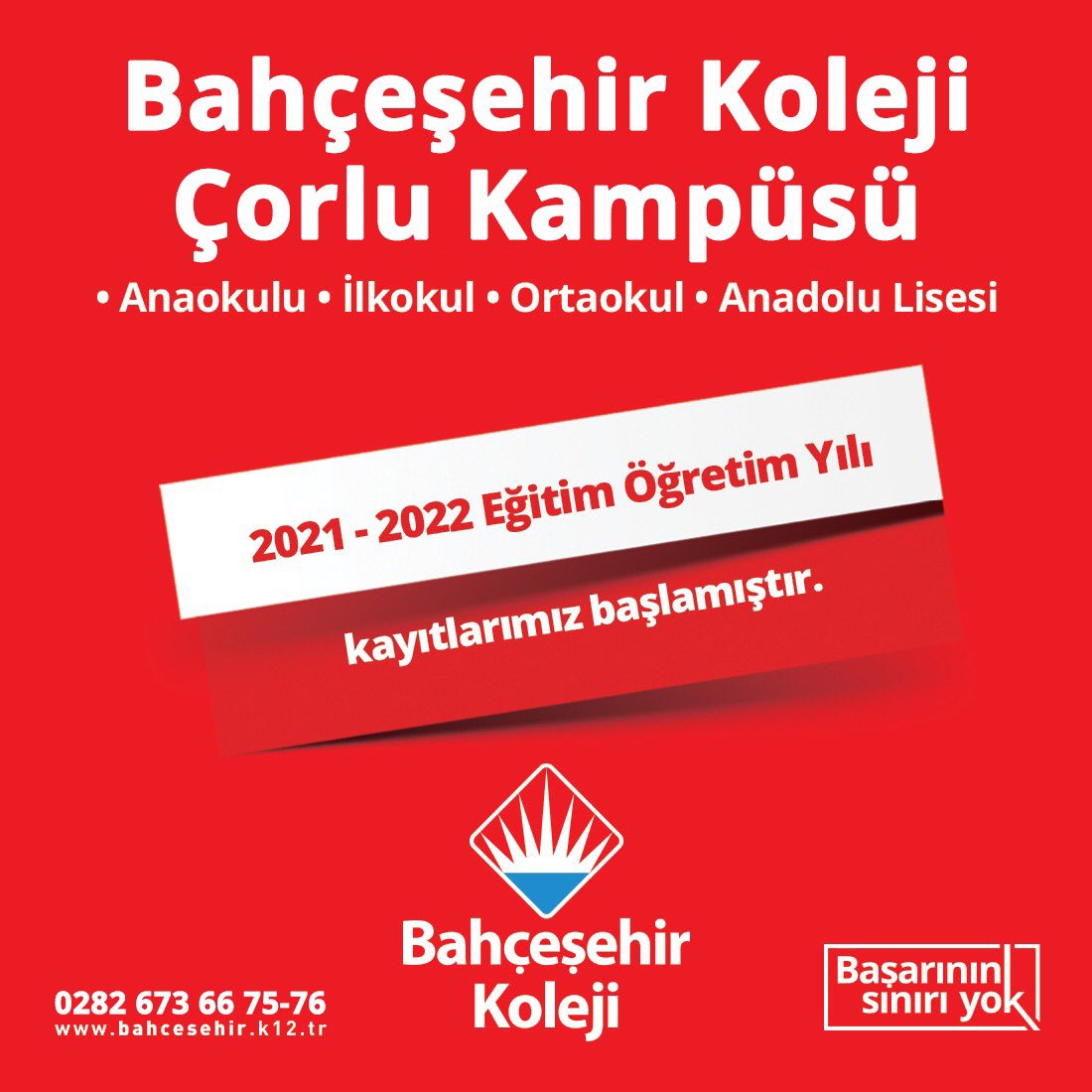 🎯Hayal ettiğin geleceğe doğru yerden başlamak #SeninTercihin

Bahçeşehir Koleji Çorlu “2021-2022 Eğitim Öğretim yılı kayıtlarımız başlamıştır. Erken kayıt fırsatlarımızdan yararlanmak ve detaylı bilgi almak için kampüsümüzle iletişime geçebilirsiniz. 

#bahçeşehirkoleji