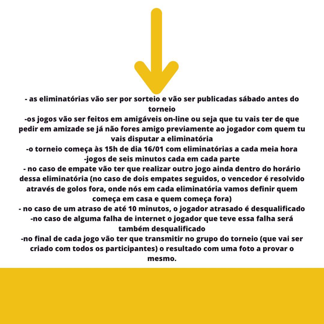 A Lista Fly decidiu organizar um Torneio de Fifa 21 para que possam estar seguros em casa, mas sempre com diversão! 
Vejam atentamente as regras e a data do torneio, e ainda como se podem inscrever no mesmo.
Come fly (and play) with us 🧡🦅