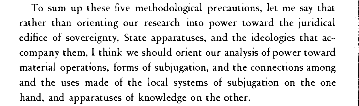 Foucault’s summary of these methodological precautions is worth quoting in full: