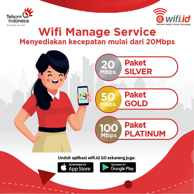 wifi_id's tweet photo. Wifi Manage Service atau yang biasa disebut dengan WMS menyediakan paket internet mulai dari 20mbps hingga 100mbps. 

#wifiid #telkomindonesia #WMS #WMSSilver #WMSGold #WMSPlatinum https://t.co/u6TCOrH8Ri