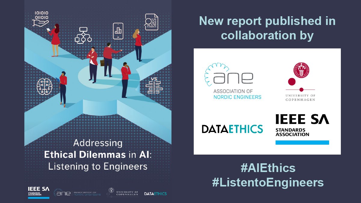 📢NEW REPORT TODAY: nordicengineers.org/addressing-eth… AI systems bring immense opportunities & considerable ethical concerns. But who’s at fault when AI discriminates against someone? Engineers make their recommendations & are calling for public debate on #AIEthics. #ListentoEngineers