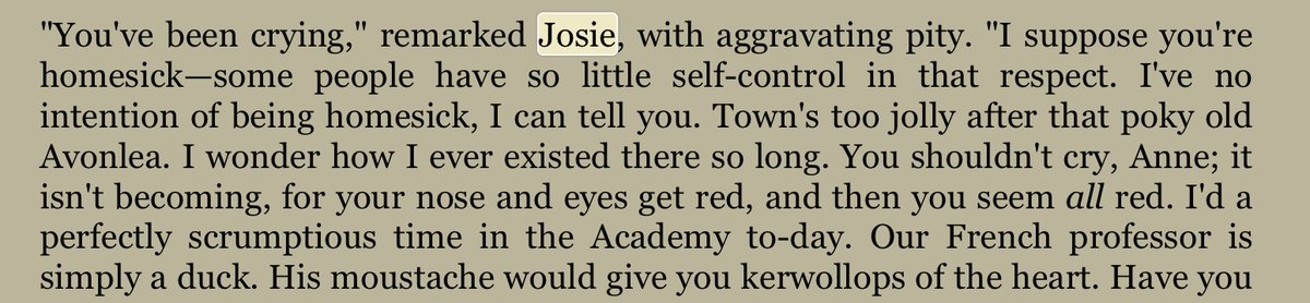 But then in Queens Anne and Josie form some twisted kind of friendship...here Josie somehow tries to give her a kind-ish advice...  #renewannewithane