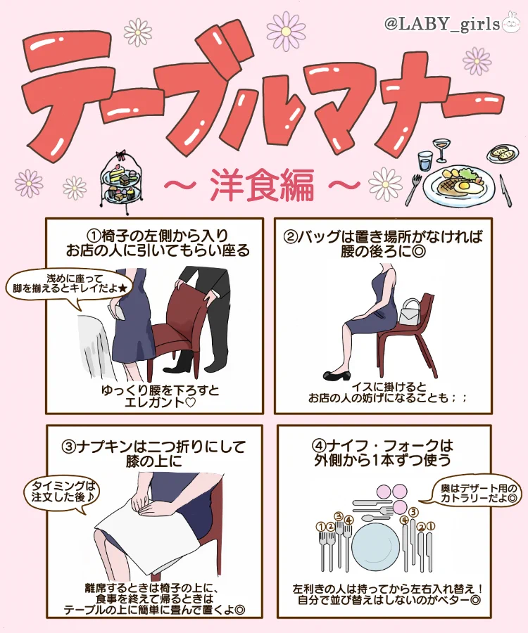 知ってて損なし！素敵なレディーになるためテーブルマナーを覚えておこう！
