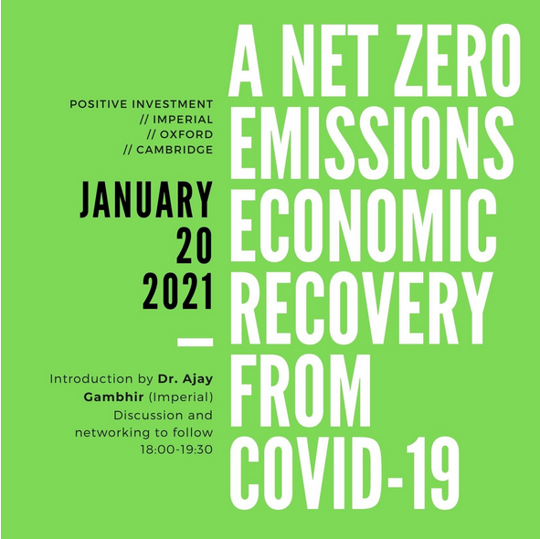 Our friends at PI Imperial are co-ordinating this cross-uni discussion on a net-zero emissions recovery from COVID-19 w Prof Ajay Gambhir next Weds! 🥳 If you're at any of our participating unis (Ox, Cambridge, Imperial), please sign up here: docs.google.com/forms/u/3/d/e/…