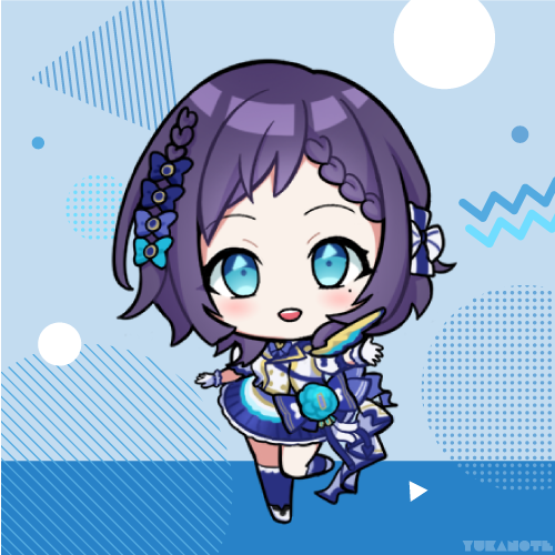 1girl chibi solo braid blue eyes braided bangs gloves  illustration images