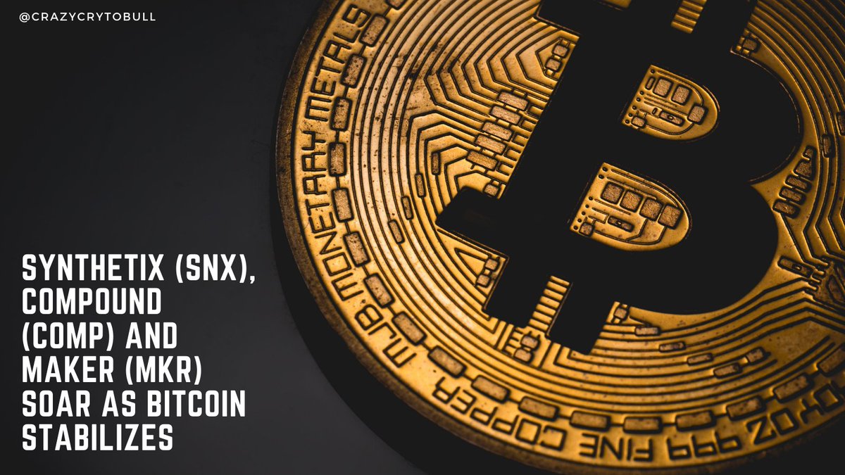 crazycryptobull's tweet photo. #Synthetix, Maker, and Compound surge as the #DeFi market rallies strongly after Bitcoin price recovers.

#welcome2021 #Blockchain #success #coinbase #finance #cryptonews #forexlifestyle #usa #wealth #binance #stocks #motivation #trade https://t.co/zxaSMUI8oW