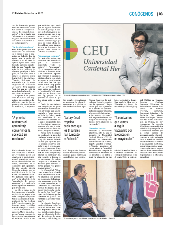 educa_libertad's tweet photo. Miembros de la Mesa por la @educa_libertad analizan para El Rotativo de @uchceu la #LeyCelaá. 
@VICENTEMORRO @escacv 
“La Ley Celaá respalda decisiones que los tribunales de justicia han tumbado en Valencia" https://t.co/PdGXcA852F