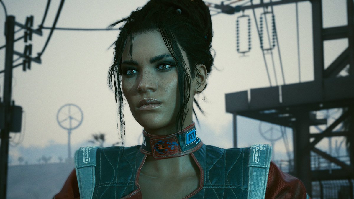 EP1CBO55's tweet photo. Just my version of Panam's portraits #Cyberpunk2077 https://t.co/I51H0HZKlO